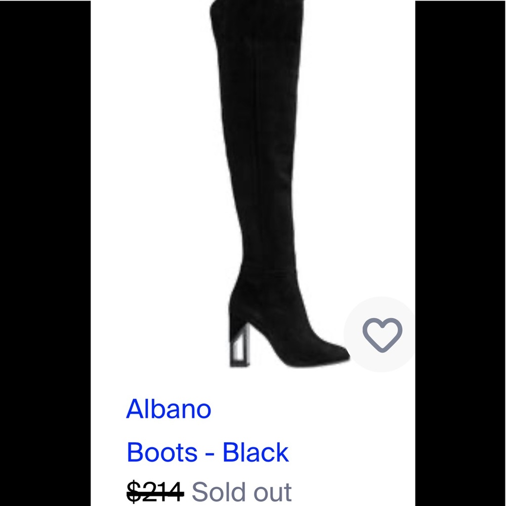 **NWT Albano Black Suede over the knee Boots